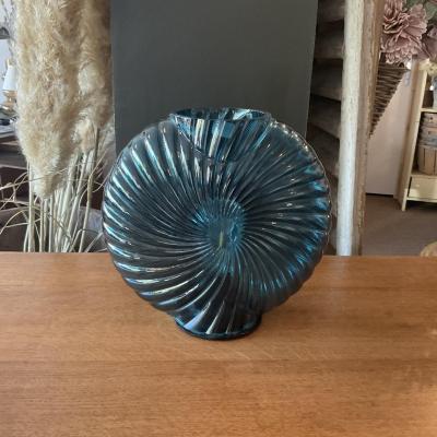 Lampe Coquillage en verre bleu